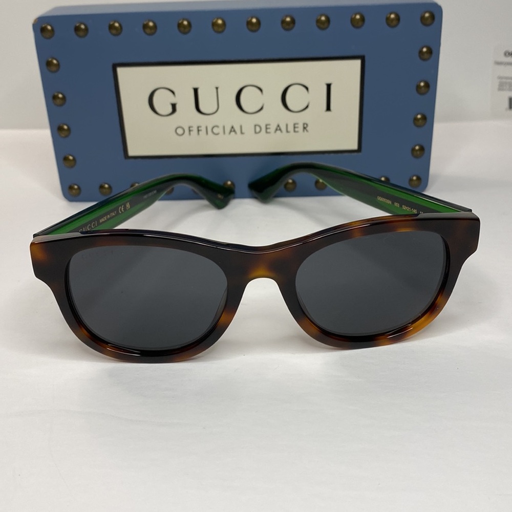 New - Gucci GG0003SN Men's Sunglasses, Brown/Grey GUCCI GG0003S 003